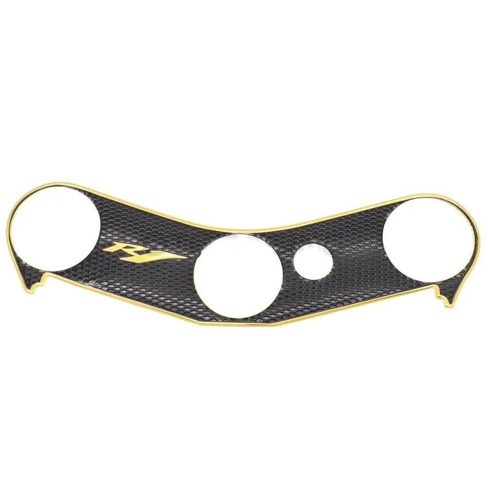 Motorrad Tank Gummi Pads Für YZF-R1 YZFR1 2002 2003 2004 2005 2006 2007 2008 Motorrad Aufkleber Pad Triple Tree Top Clamp Oberen Front End Aufkleber(Gold) von KARDAS