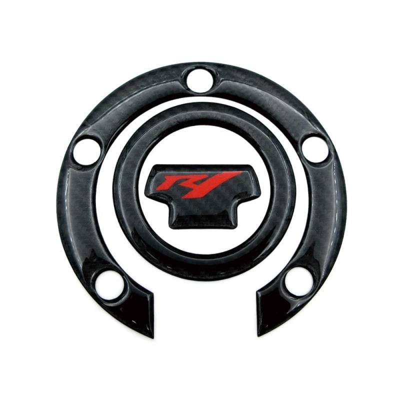 Motorrad Tank Gummi Pads Für YZF R1 YZFR1 YZF1000 2002-2006 Carbon Fiber Aufkleber Motorrad Tank Pad Tankdeckel Abdeckung Triple Clamp Yoke Schutz Aufkleber(Red Oil Cap) von KARDAS