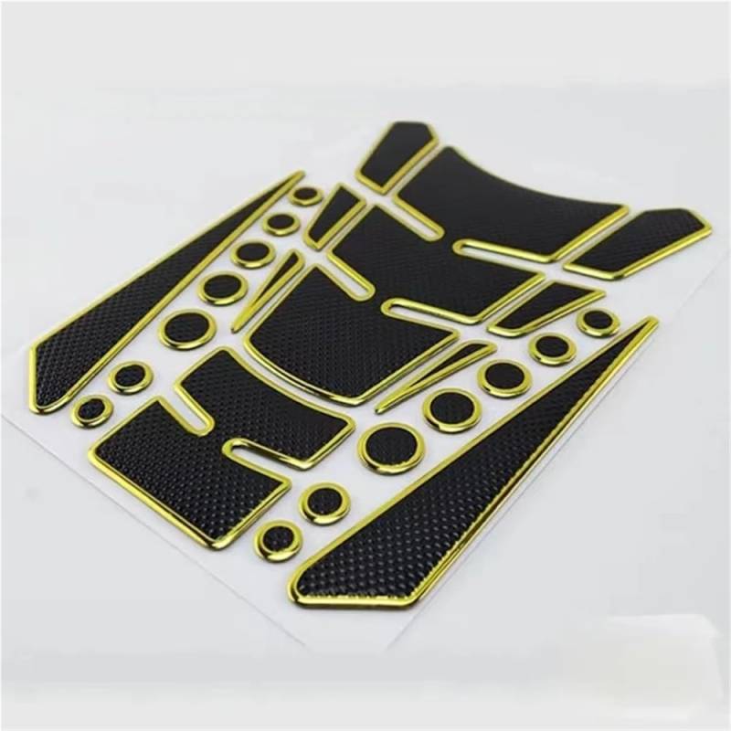 Motorrad Tank Gummi Pads Universelle Kraftstofftank-Aufkleber, Motorrad-Kraftstofftank-Pads, Fishbone-Pads, Schutzpolster Für Motorrad(Model D Golden) von KARDAS