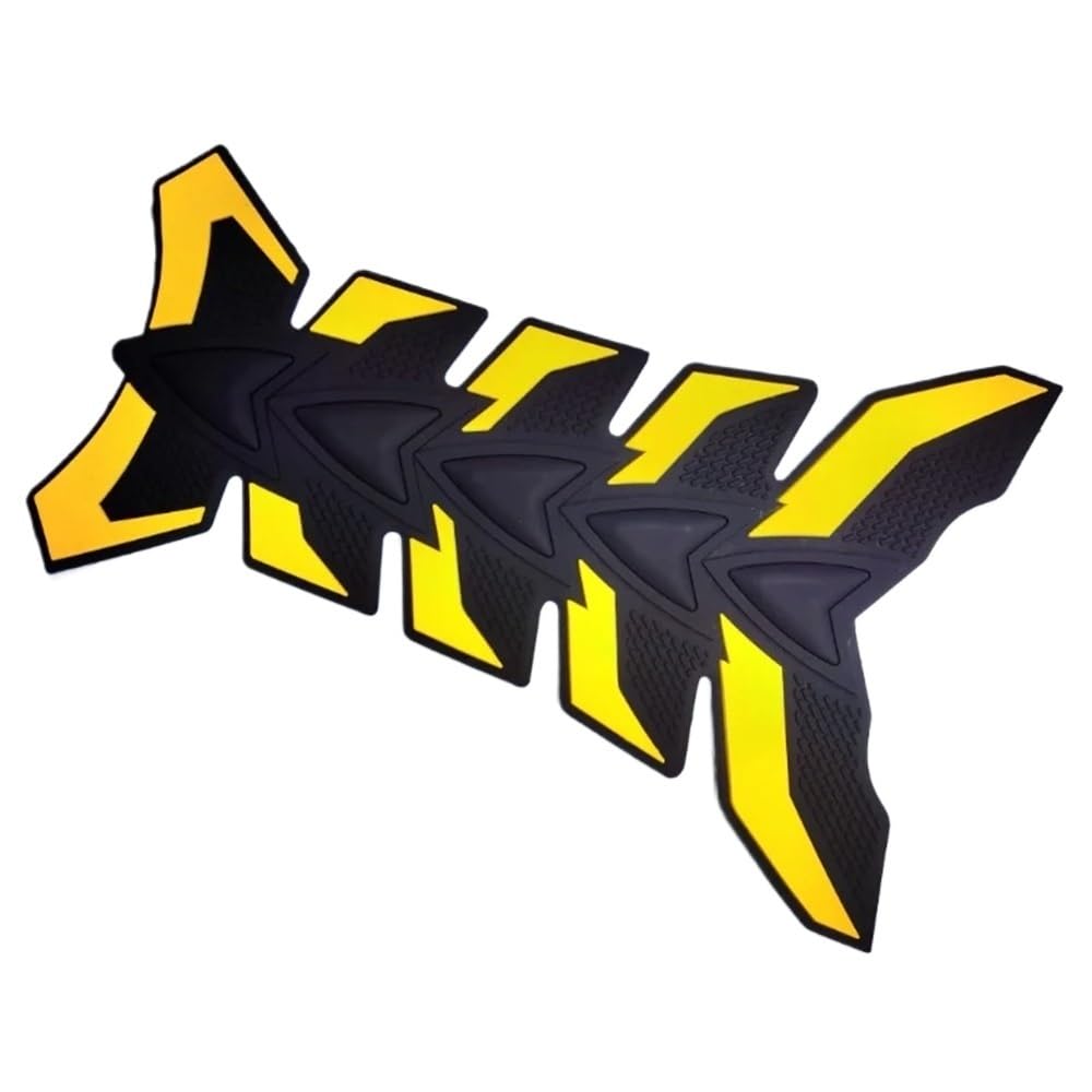 Motorrad Tank Gummi Pads Universeller Schutzaufkleber, Motorrad-Fishbone-Aufkleber, Benzintank-Schutzpolster, Kohlefaser-Tankpad, Tankpad(Yellow) von KARDAS