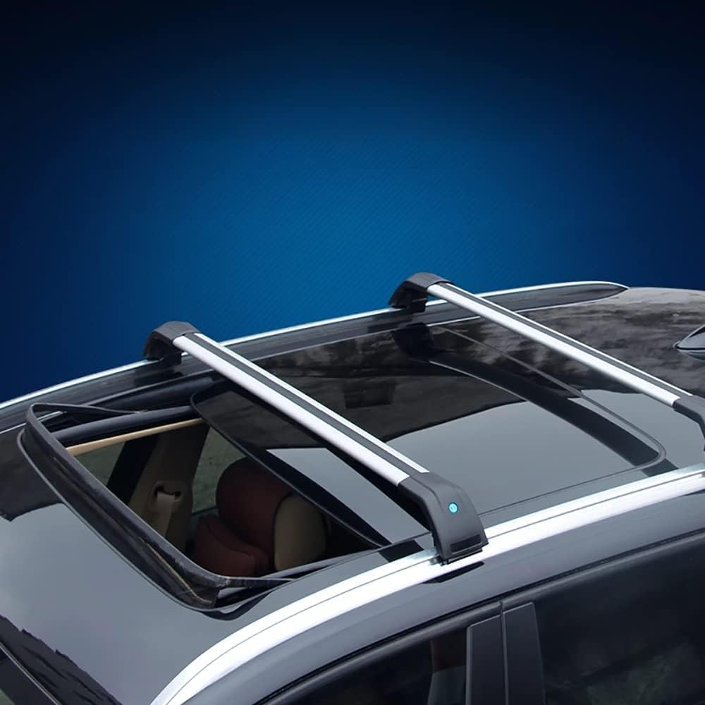 2 Stück Aluminium Relingträger Dachträger Dachgepäckträger für FIAT 500X SUV 2015-2022 2023 2024, Gepäcktransport Reisen Camping Crossbar Roof Racks,Black+Silver von KARDZ