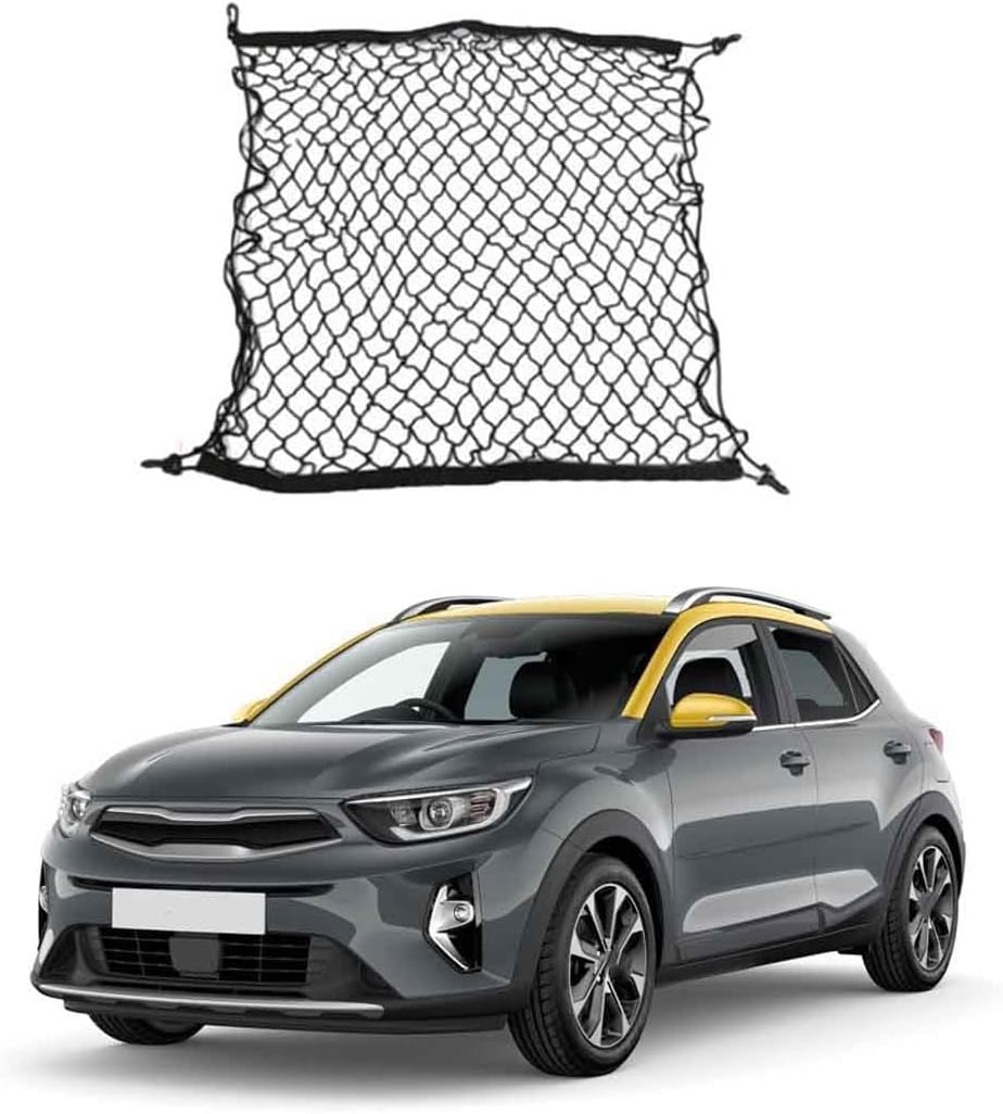 Auto Kofferraum Gepäcknetz für Kia Stonic 2017-2023, Super Elastisch Kofferraum Gepäck Organizer Netz Nylon Netztasche von KARDZ