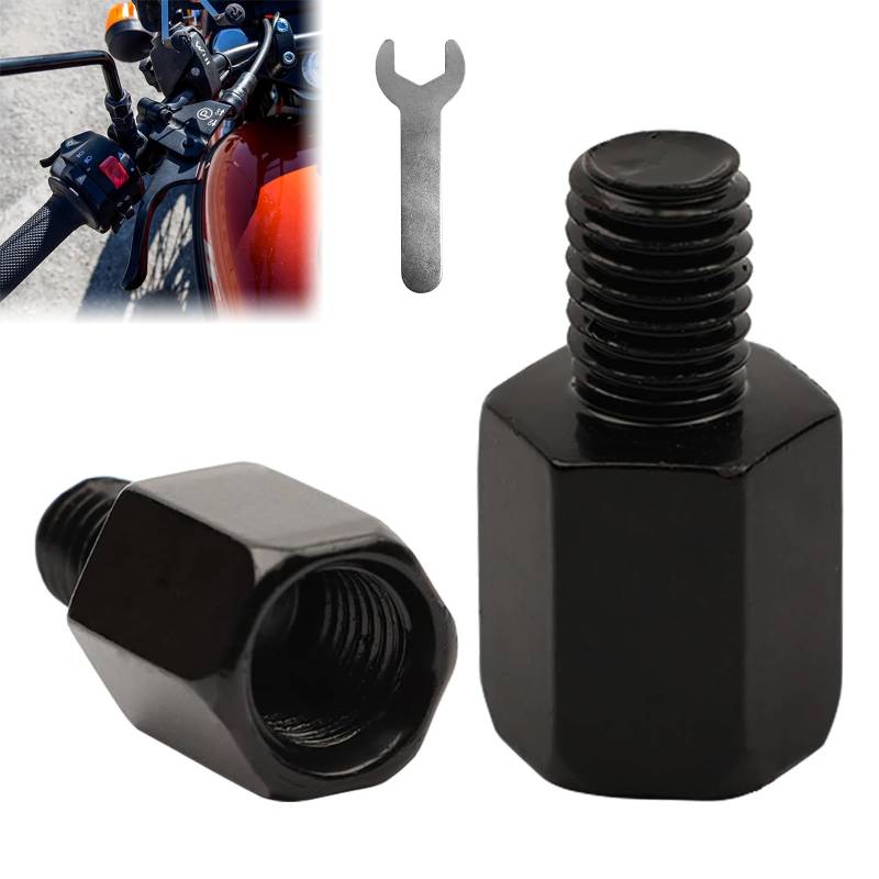 2 Stück Motorroller Spiegel Adapter, Motorrad Spiegeladapter, M10 Rechtsgewinde auf M8 Rechtsgewinde Motorrad Motorroller Spiegel Adapter spiegeladapter spiegeladapter m10 auf m8 von KARELLS