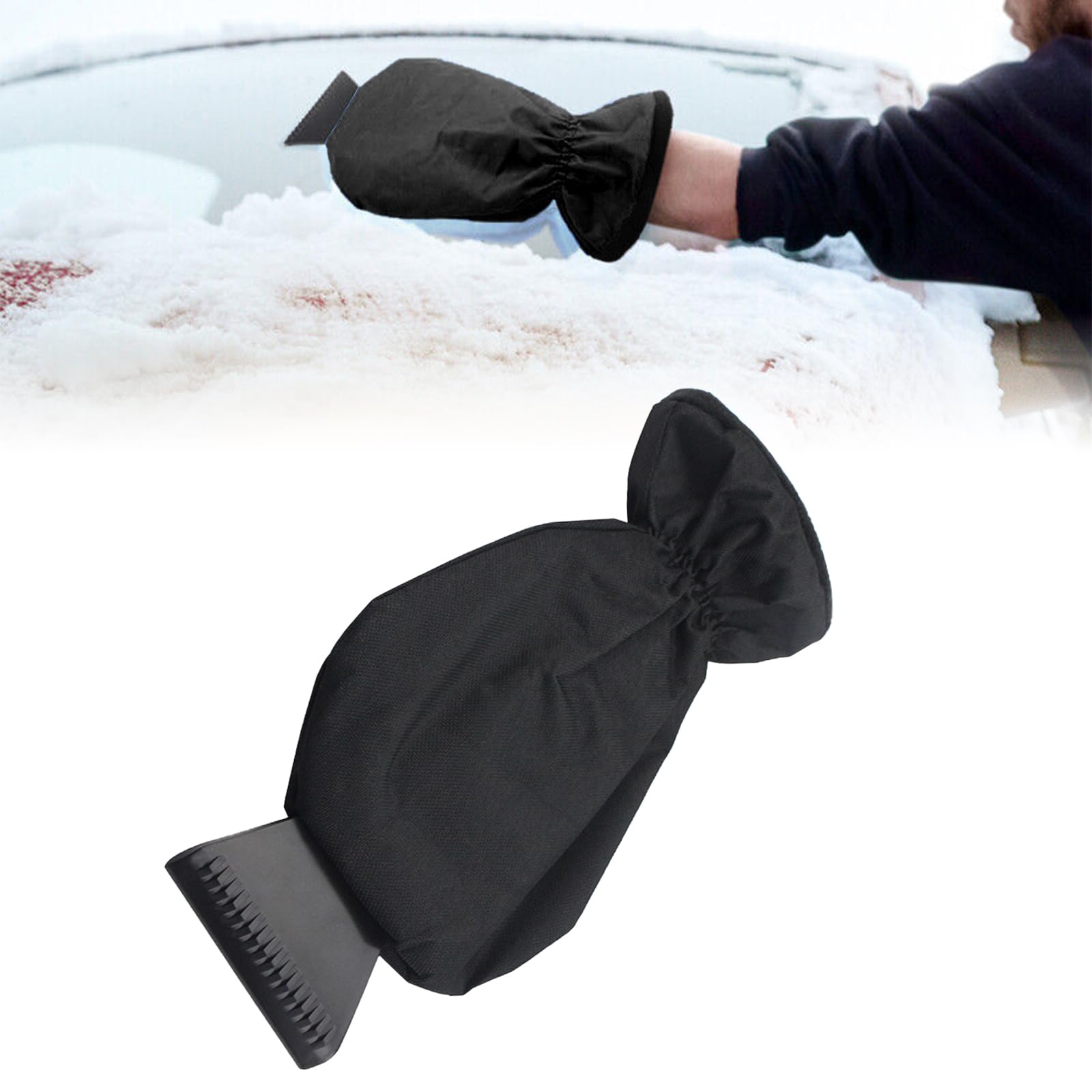 Eiskratzer mit Handschuh,Professioneller Autoscheiben Eiskratzer,Eiskratzer Auto mit Handschuh Eismonster,Wärmender Scheibenkratzer mit Handschuh,Schneekratzer Auto Handschuh,Gefüttertes Innenfutter von KARELLS