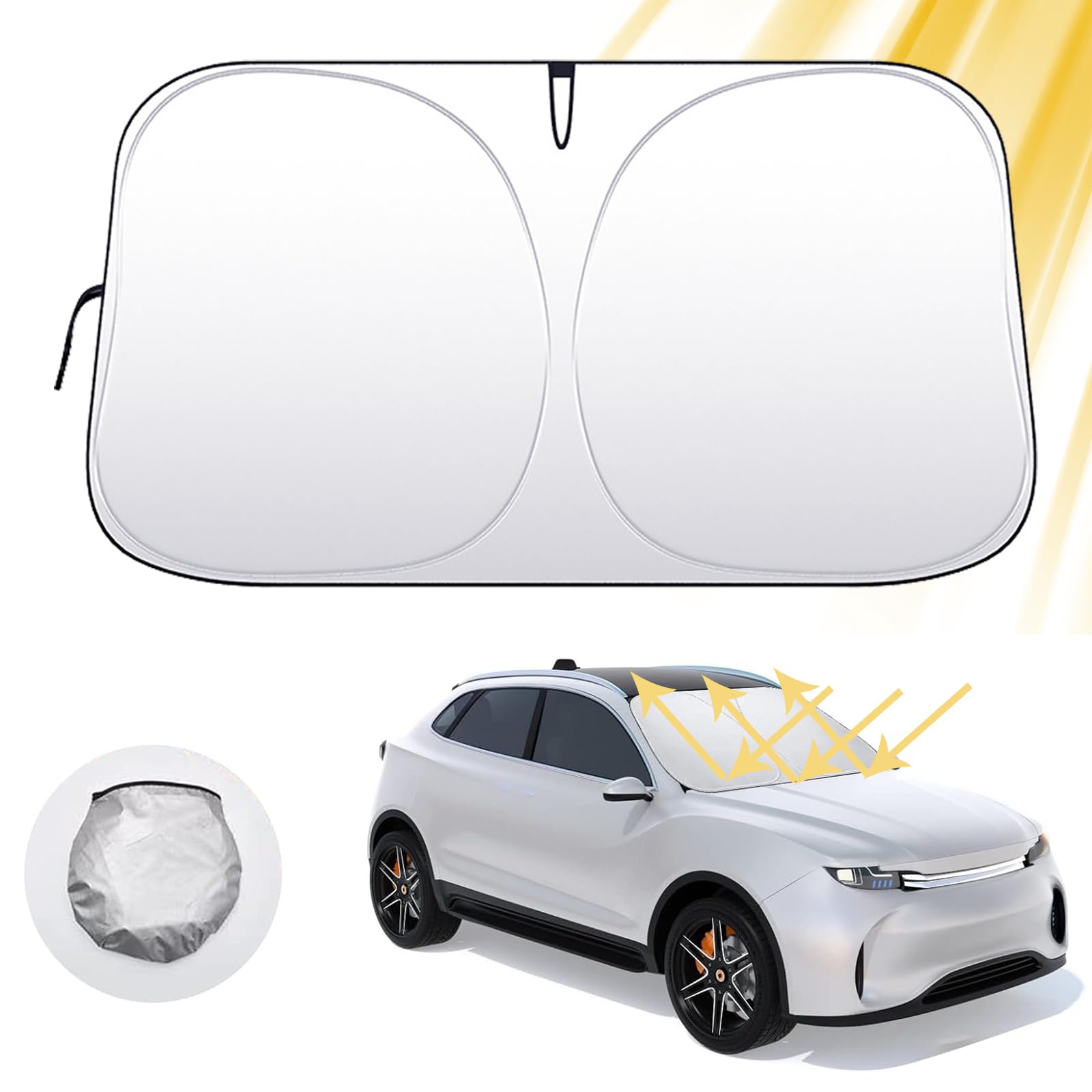 Frontscheibe Sonnenschutz, Auto Sonnenschutz, Sonnenschutz für Windschutzscheibe Faltbarer, Car Windshield Sun Shade, Sonnenschutz Auto Frontscheibe, für Auto Frontscheibe, 140x70cm von KARELLS