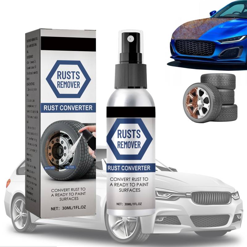 KARELLS Rust Remover Spray,Flaschen Rostlöser,Rostlöser Spray,Flugrostentferner Auto,Rostentferner Metall,Rust Remover Spray,Mehrzweck-Entrostungsreiniger,Iron Powder Remover for Car 30ml von KARELLS