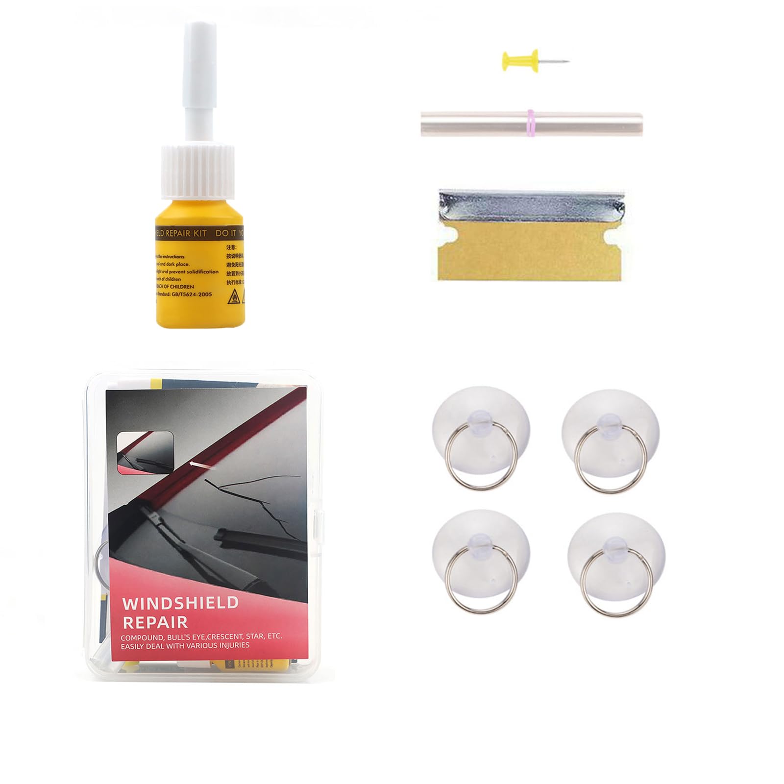 KARELLS WAuto Windshield Repair Kit, Windschutzscheiben Reparaturset Werkzeug, Windshield Repair Kit, Glas Reparatur Flüssigkeit, Car Windscreen Repair Kit Tool, for Car Glass, Cracks von KARELLS