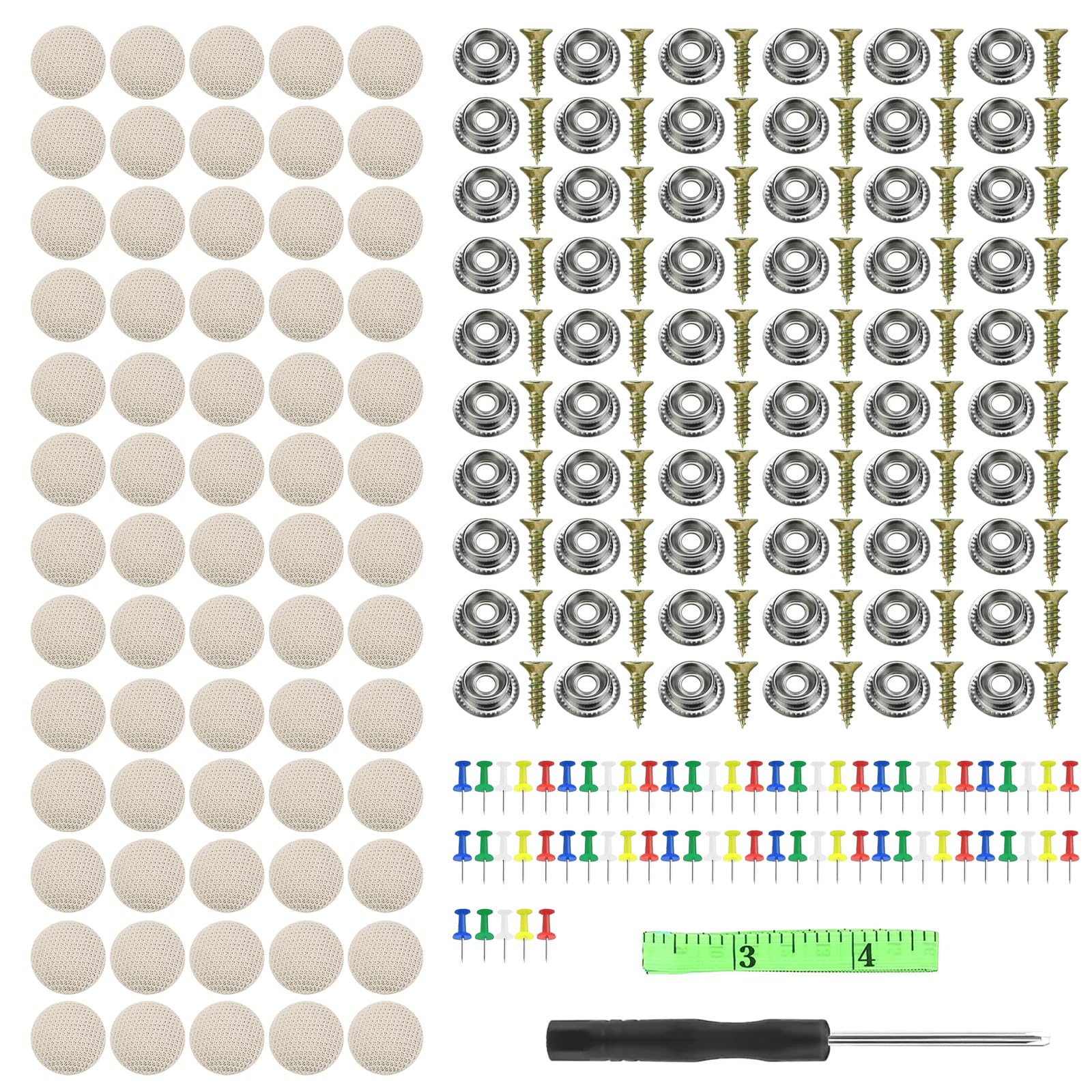 KFZ Reparatur Nieten, Dachhimmel Reparatur Set, Auto Himmel Reparieren, 65 Stück Auto Dachhimmel Reparatur Knopf, Auto Reparatur Nieten Set, KFZ Dachhimmel Reparatur Nieten, Auto Dach Nieten, Beige von KARELLS