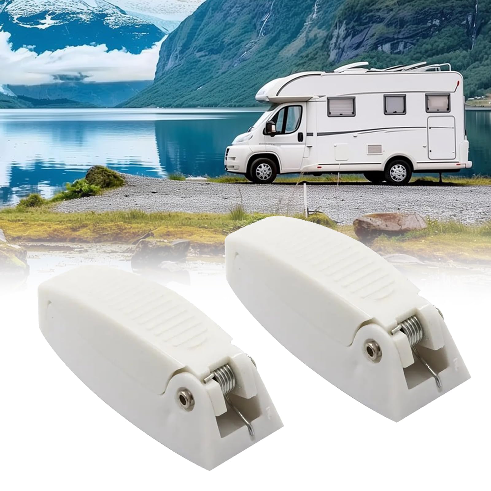 RV-Türverriegelung,Rv-Türhalter,2 PCS Türverriegelungs aus Kunststoff Türfeststeller,Wohnwagen Türhalter,Wohnmobil Türverriegelungshalter Kunststoff,mit Halteteil Klappenhalter,für Wohnwagen,Anhänger von KARELLS