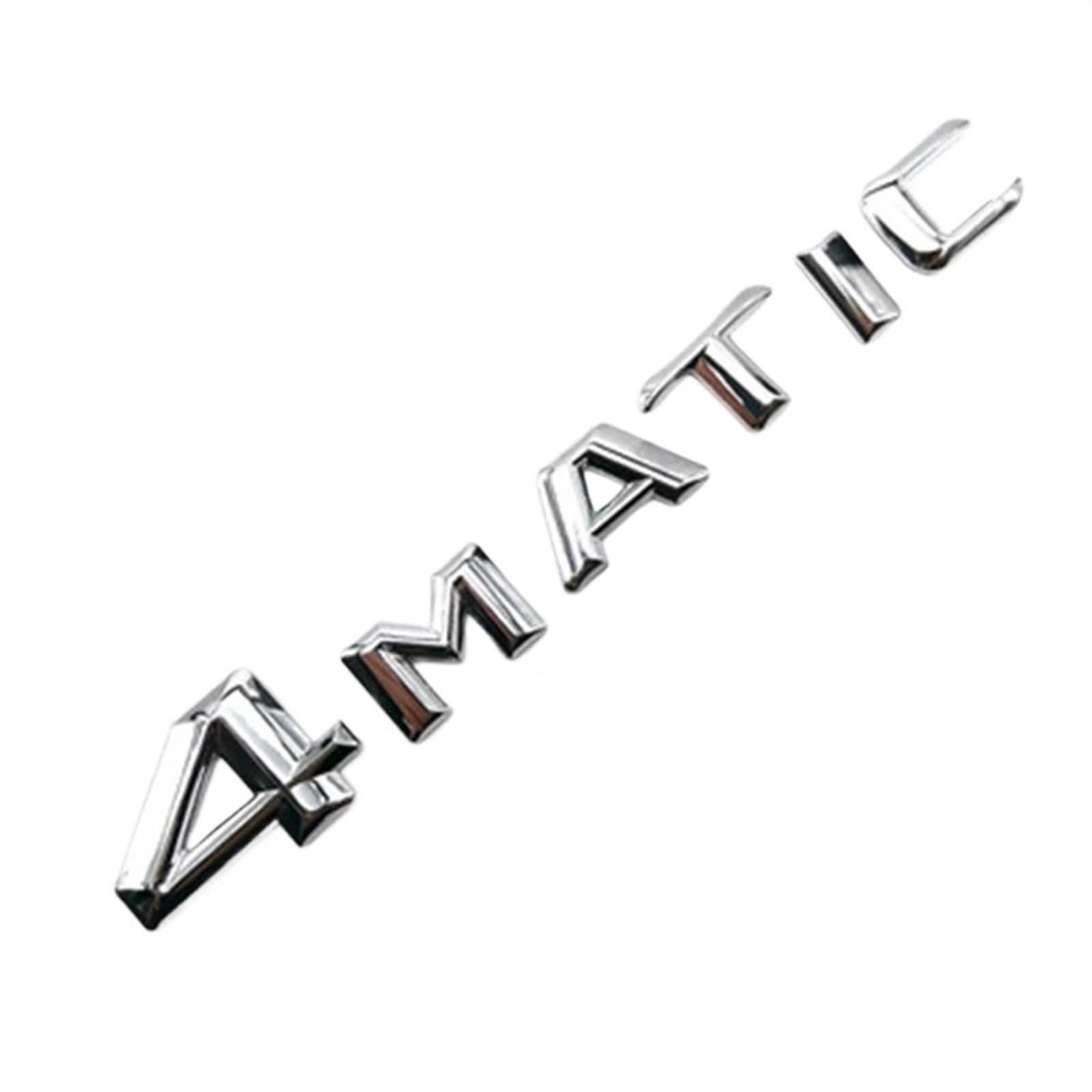 3D ABS Schwarz Auto Hinten Stamm Abzeichen Aufkleber Emblem ML 300 320 350 400 500 Logo Kompatibel Mit Mercedes ML300 ML350 W166 W163 W164 Zubehör (Color : 4MATIC Silver 14-16) von KARFRI