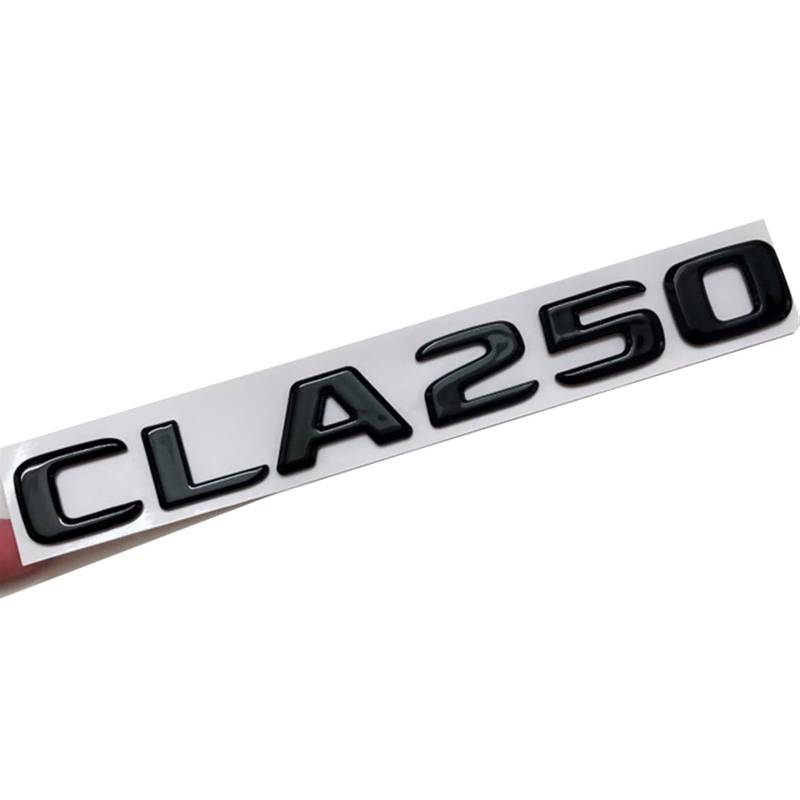 3D ABS Schwarz Logo CLA250 Aufkleber Buchstaben Auto Kofferraum Emblem Abzeichen Kompatibel for Mercedes Benz CLA 250 CLA250 W117 C117 C118 W118 Zubehör (Color : CLA250) von KARFRI