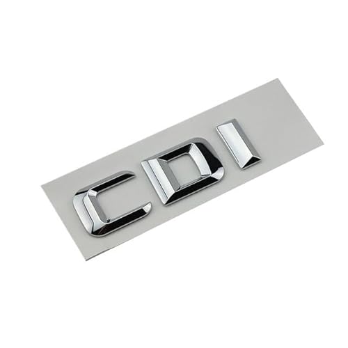 3D-ABS-schwarzer Autoaufkleber for den hinteren Kofferraum, Aufkleber, Buchstaben und Zahlen, Emblem, kompatibel mit Mercedes Benz C220 AMG CDI W204 W203 2017, Zubehör (Color : CDI Convex Silver) von KARFRI