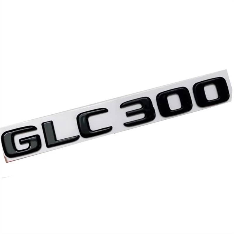 3D-ABS-schwarzes Auto-Rückenkoffer-Abzeichen-Buchstaben-Aufkleber-Logo GLC200 GLC260 GLC300-Emblem, kompatibel mit Mercedes GLC 200 260 300 X253-Zubehör (Color : GLC300) von KARFRI