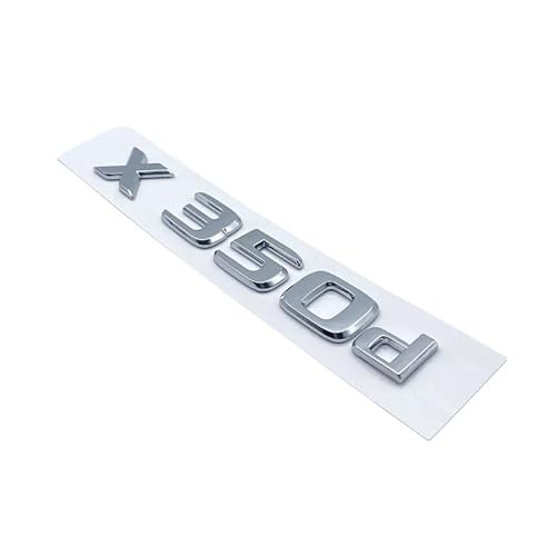 3D-Chrom-Buchstaben X250d X350d 4Matic Etition 1 Emblem, kompatibel for Mercedes Benz X-Klasse, Auto-Kotflügelabzeichen, Kofferraum-Namensschild, Logo-Aufkleber (Color : Silver X350d) von KARFRI
