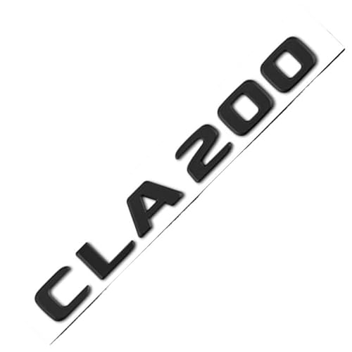ABS Schwarz CLA 200 Logo CLA200 Emblem Buchstabe Aufkleber Auto Kofferraum Abzeichen Kompatibel mit Mercedes Benz CLA200 W117 C117 W118 C118 Zubehör (Color : Matte Black) von KARFRI