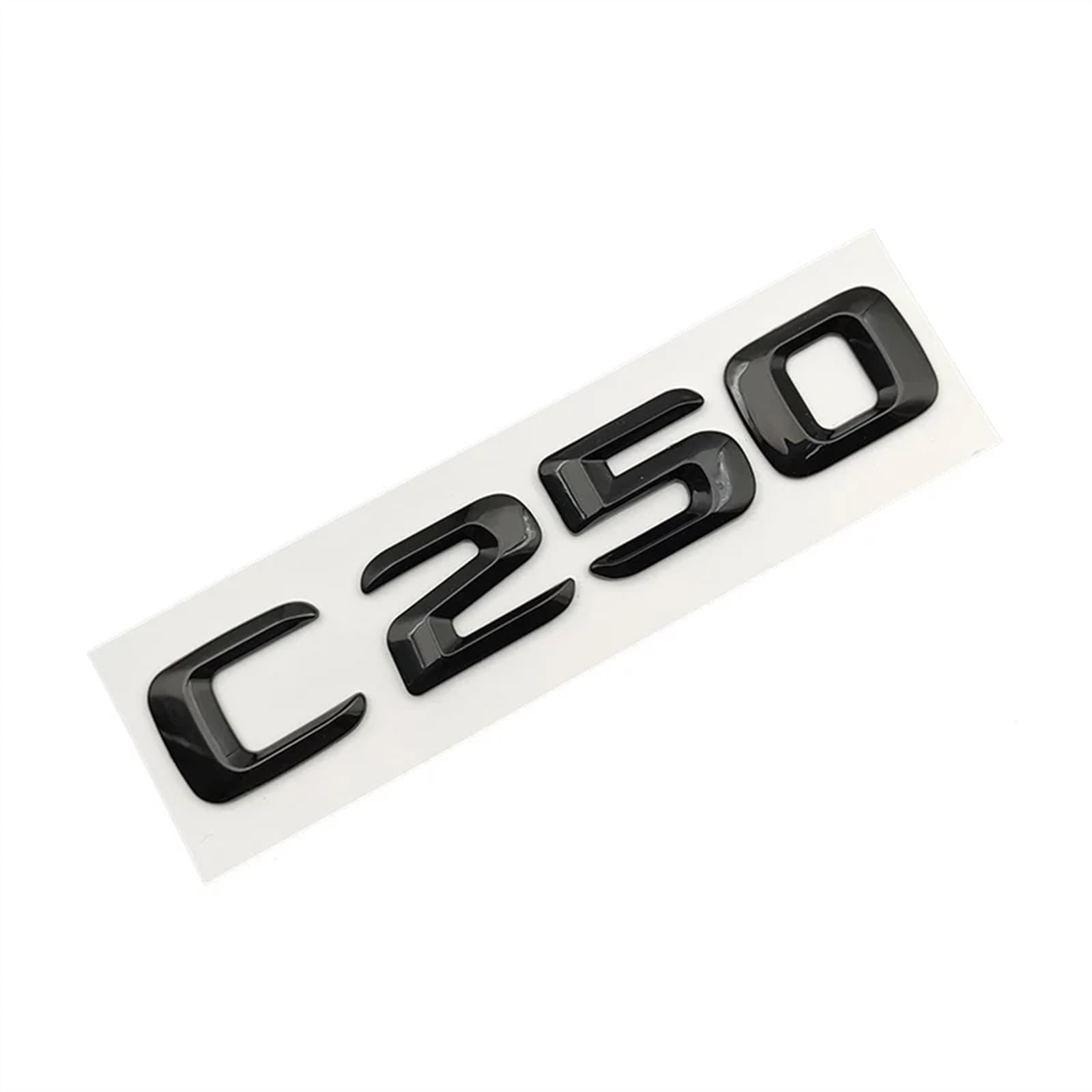 ABS schwarzes Logo C200 C220 C250 C300 C350 C400 C450 Emblem Buchstaben Autoaufkleber kompatibel mit Mercedes Benz W205 W204 W203 Zubehör (Color : C250) von KARFRI