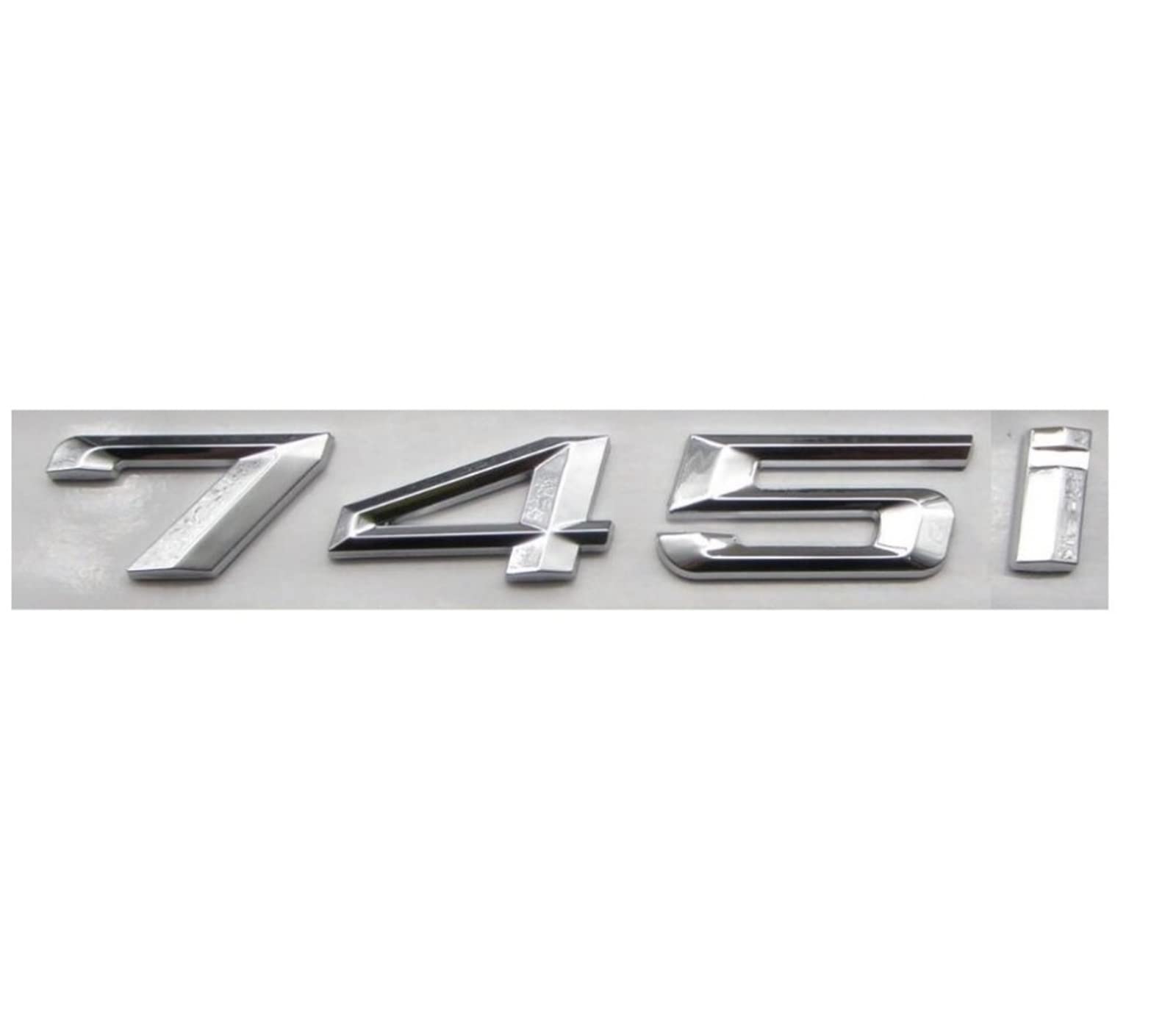 Chrom, glänzendes Silber, ABS, Zahl, Buchstaben, Wörter, Kofferraum-Emblem, Buchstabe, Aufkleber, passend for BMW 7er 745i von KARFRI