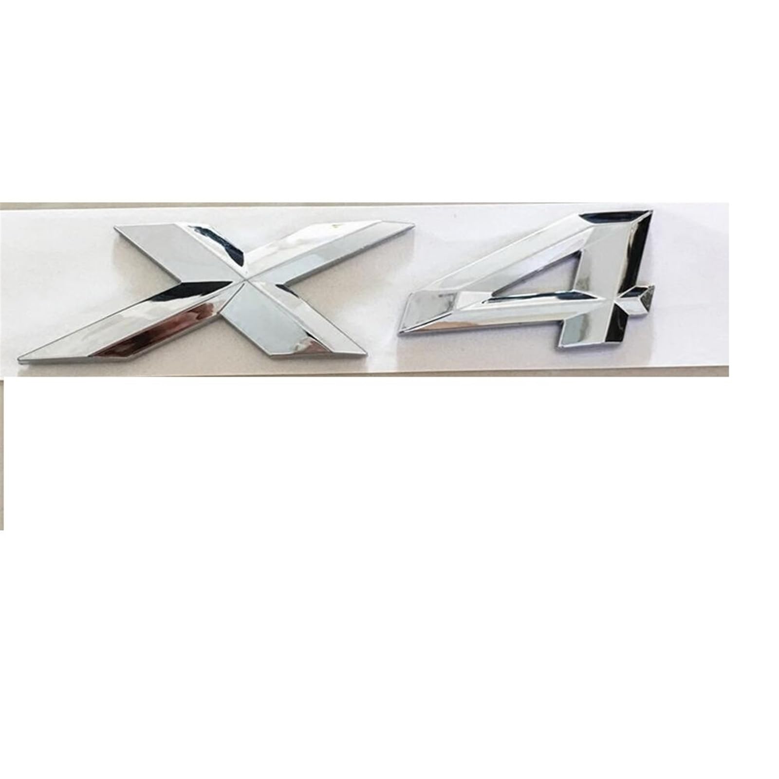 Chrom glänzender silberner Kunststoff-ABS-Nummern-Buchstaben-Wort-Kofferraum-Abzeichen-Emblem-Aufkleber-Aufkleber, kompatibel for BMW X4 von KARFRI