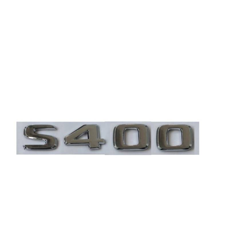 Flacher Chrom-ABS-Kofferraum-Buchstaben-Abzeichen-Emblem-Embleme-Aufkleber, passend for Mercedes Benz S-Klasse S400 2017 2019 von KARFRI