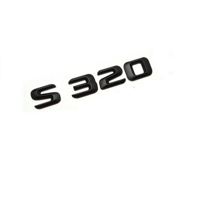 Mattschwarz S 320 "Auto Kofferraum hinten Buchstaben Wort Abzeichen Emblem Brief Aufkleber Aufkleber passend for Mercedes Benz S-Klasse S320 von KARFRI