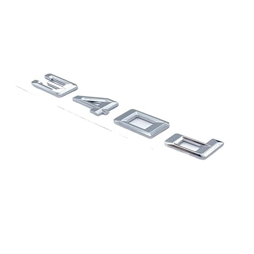 Schriftart 316d 318d 320d 325d 328d 330d 335d GT ABS Zahlen Buchstaben Emblem kompatibel for BMW 3er E90 E46 F30 Kofferraum-Logo-Aufkleber (Color : Silver 340d) von KARFRI
