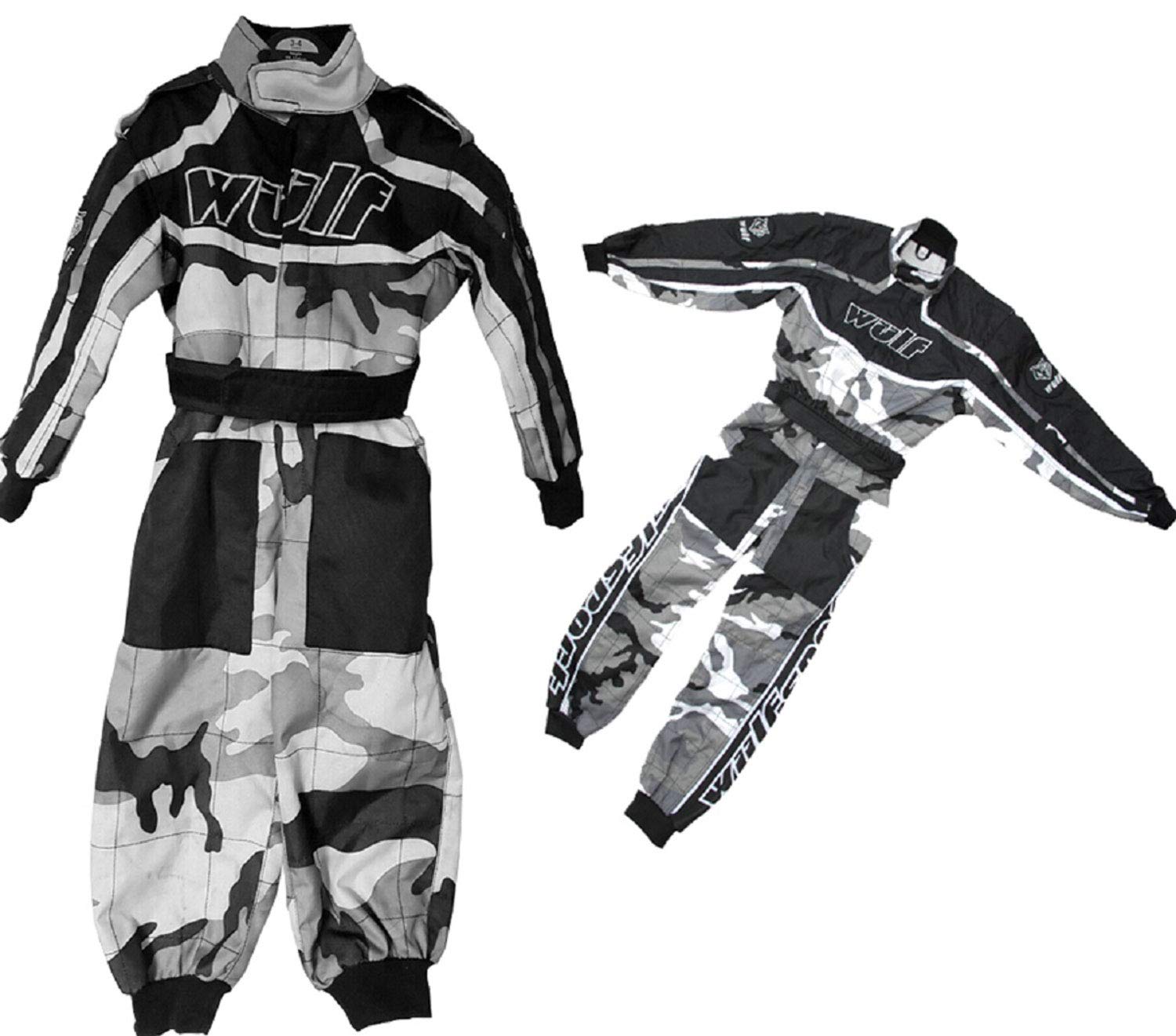 Motorrad Wulfsport Teenager 1 Stück Kart Anzug Camo Grau Trail Mountain Motocross Fahrrad (S (5-6 Jahre) von KART SUIT