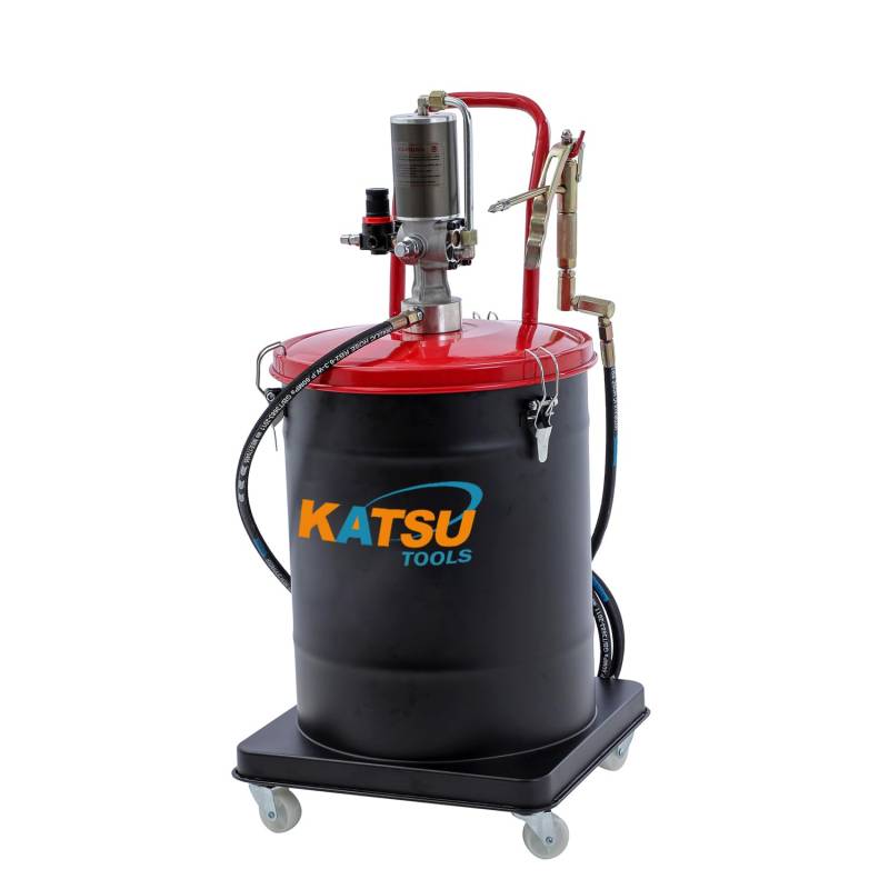 KATSU Tools Pneumatische Fettpumpe, 40 Liter, Tragbarer, Luftbetriebener Fettschmierer, 450 Bar Maximaler Pumpendruck, für Auto-/LKW-Maschinen von KATSU Tools