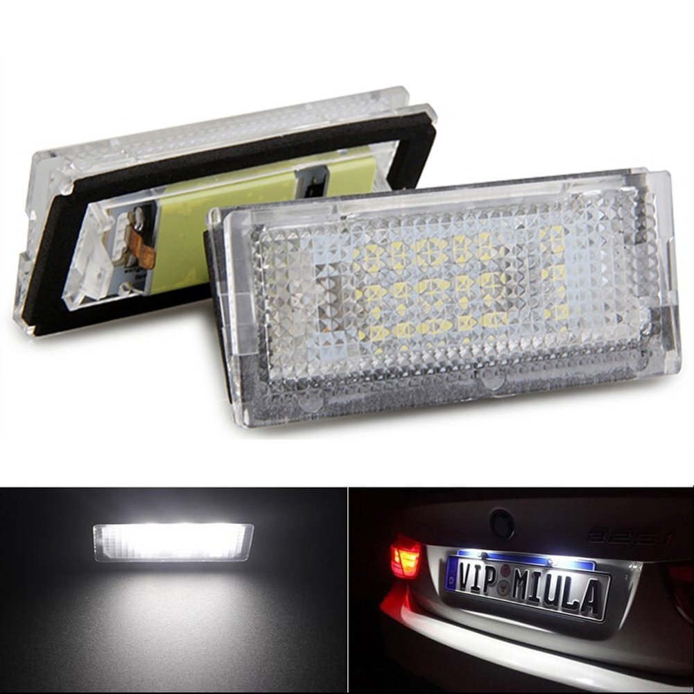 1 Paar Lampen zur Kennzeichenbeleuchtung von Katur, Qook-weiß, 18 LED-Leuchten, e46 4d 98-03, zum Auto-Styling, als Auto-Lampe, KFZ-Lampe von KATUR