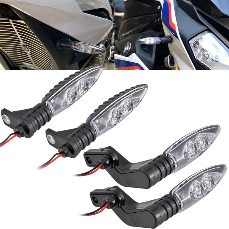 KATUR Motorrad Led Blinker Vorne Und Hinten Blinker Kompatibel Mit BMW F650gs F700gs F800g F800r F800s F800st Hp2 Sport K1200r K1300r R1200gs R1200r, Bernstein (WeißE Linse) von KATUR