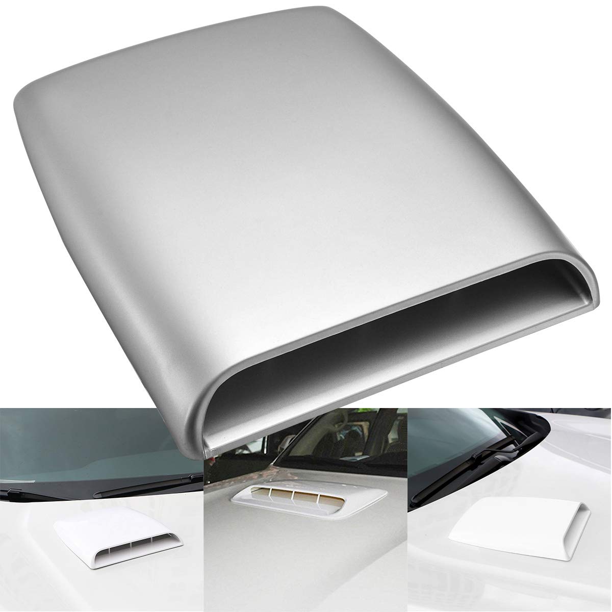 KATUR Universal Car Dekorative Luftstrom Einlasshaube Scoop Vent Turbo Bonnet Cover Grau von KATUR