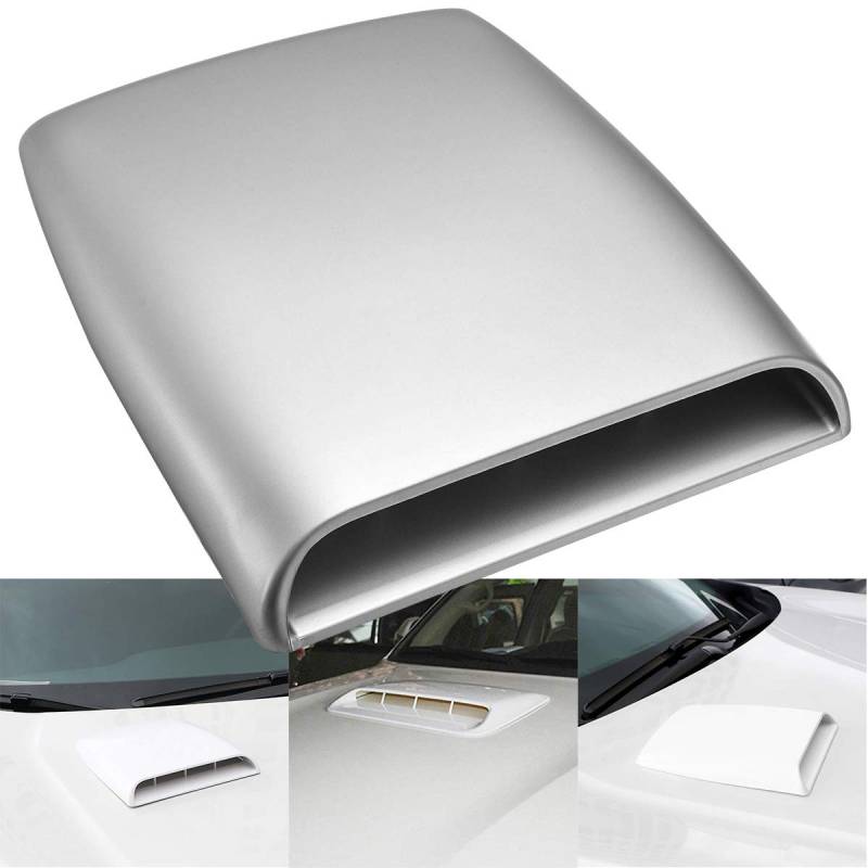 KATUR Universal Car Dekorative Luftstrom Einlasshaube Scoop Vent Turbo Bonnet Cover Grau von KATUR