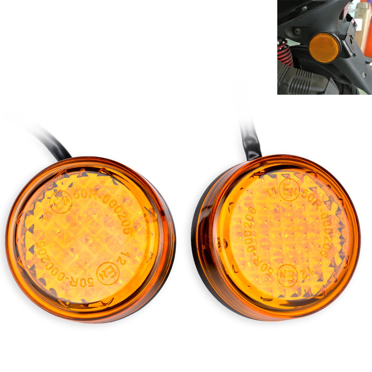 KATUR Waterproof Amber 24 LED Runde Reflektoren Heckbremse Stop Begrenzungsleuchte LKW Anhänger RV ATV Motorrad von KATUR