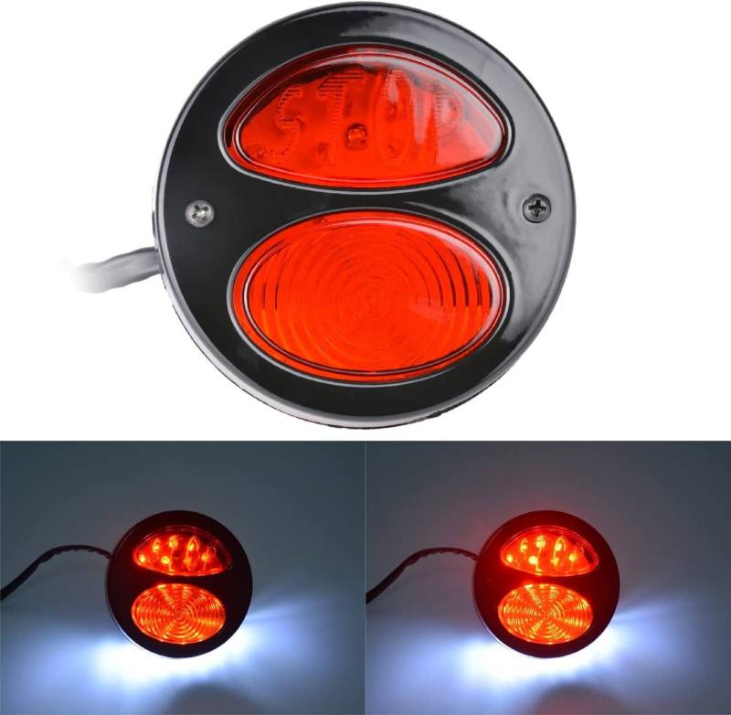 KaTur Runde Motorrad Nummernschild Rücklicht Lampe Bremse Blinker Licht Für H arley B obber C hopper H onda Y amaha S uzuki K awasaki von KATUR