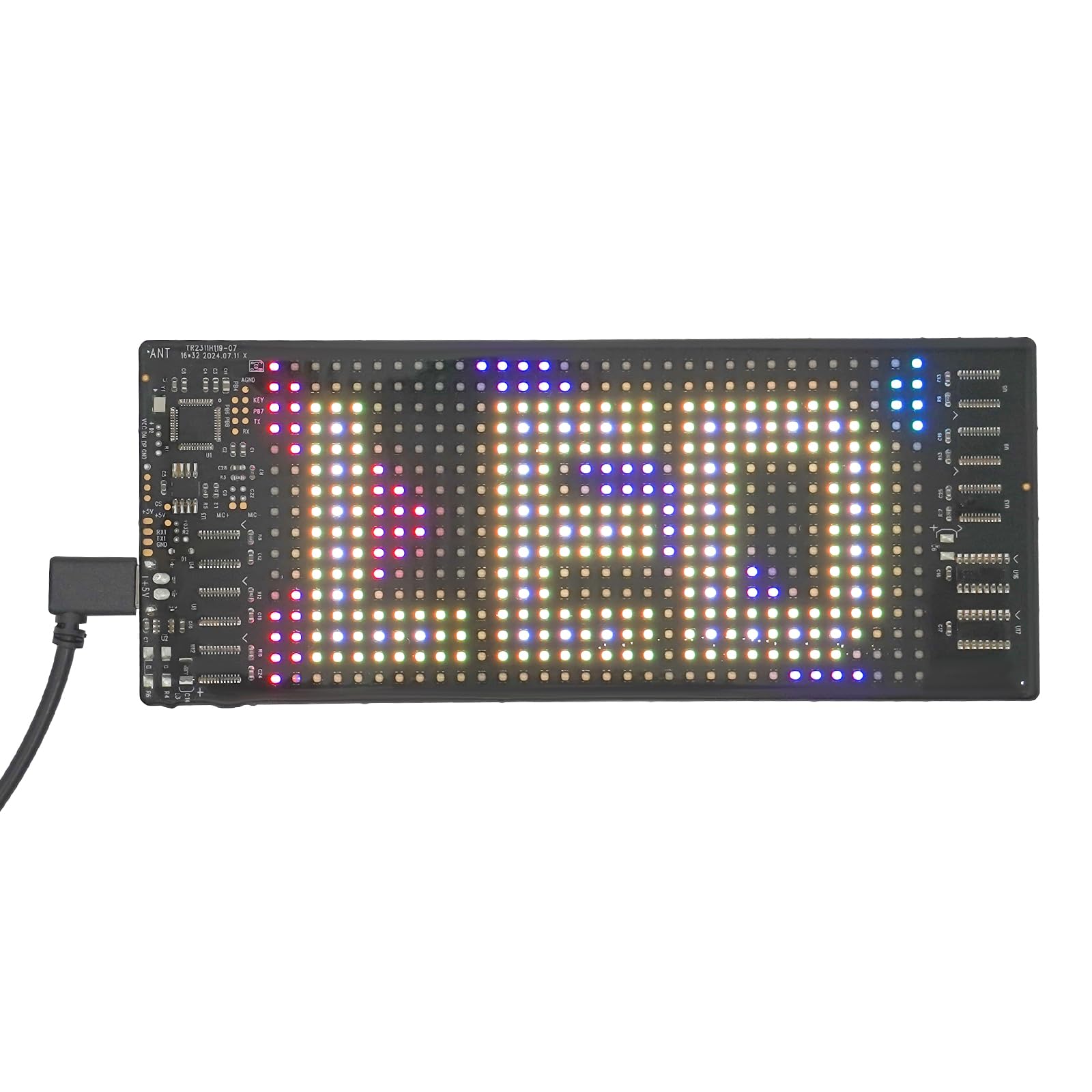 Led Anzeige Programmierbar, LED Schild, Flexibles USB 5V LED Anzeigetafel für Auto,LKW,Text,Graffiti (17.3 x 7 cm) von KAUITOPU