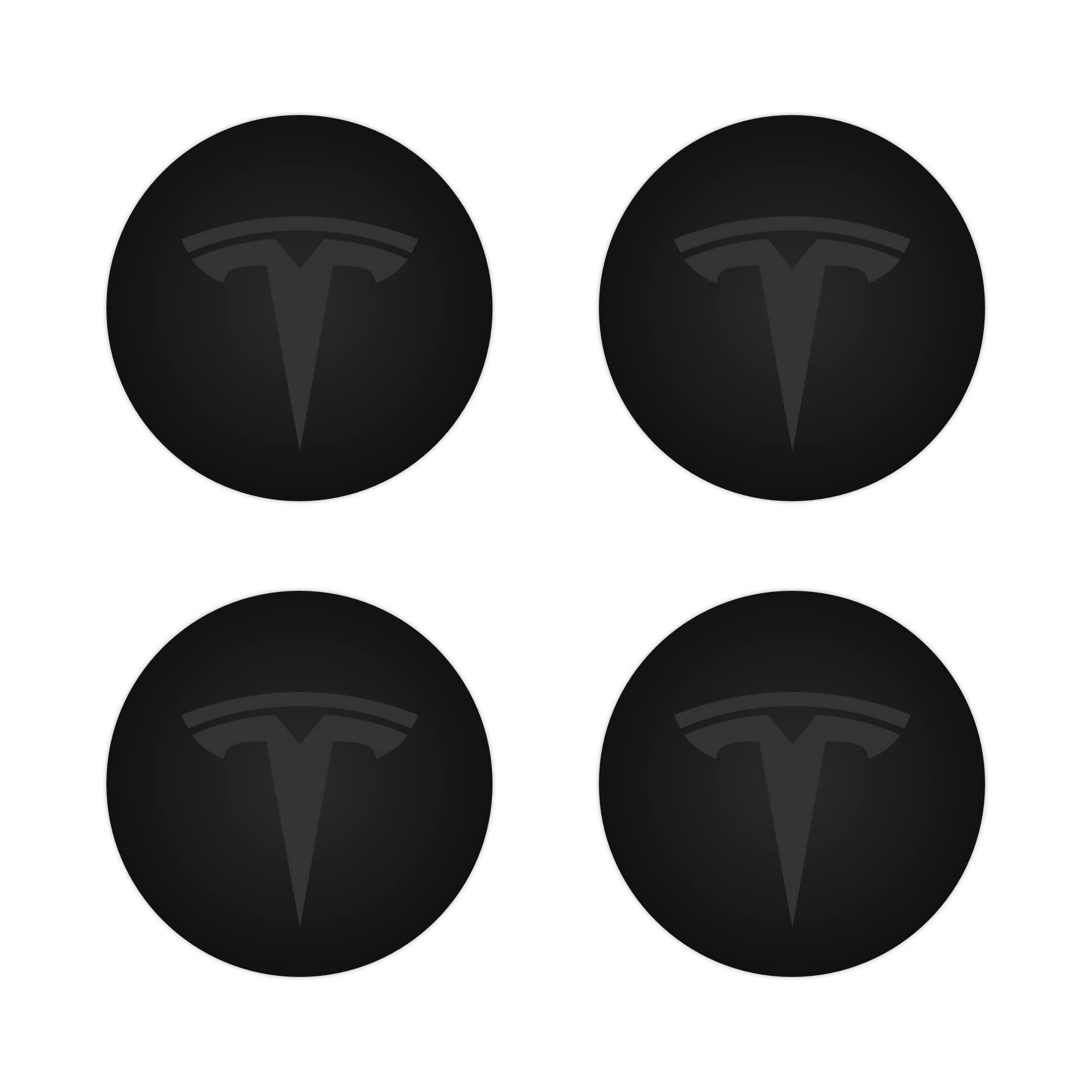 Mittelkappe (4-TLG.) für KAVANIC Tesla Model Y Model 3 Modifizierte Radkappen (Schwarz/Mattschwarz) von KAVANIC