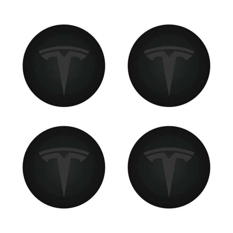 Mittelkappe (4-TLG.) für KAVANIC Tesla Model Y Model 3 Modifizierte Radkappen (Schwarz/Mattschwarz) von KAVANIC