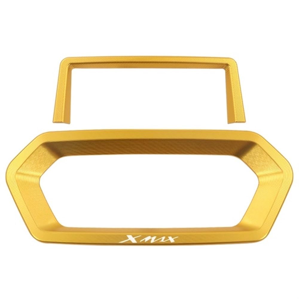 KAVSY Motorrad-Instrumentenrahmen XMAX300 Zubehör 2023 Für Y&AMAHA Xmax 300 Motorrad Elektrische Türschloss Dashboard Instrument Rahmen Abdeckung Trim XMAX125 250(Gold B) von KAVSY