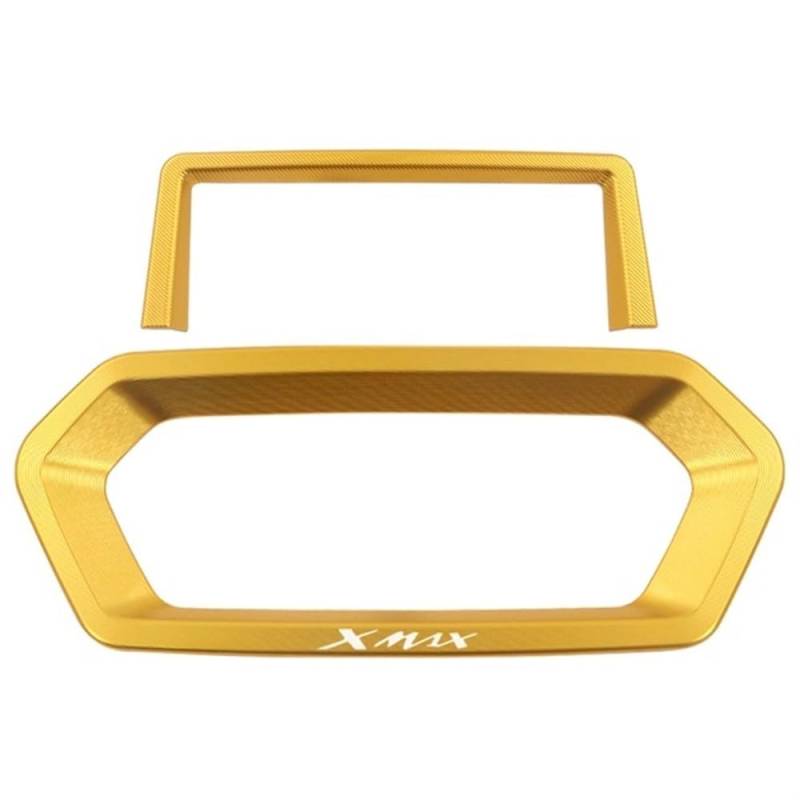 KAVSY Motorrad-Instrumentenrahmen XMAX300 Zubehör 2023 Für Y&AMAHA Xmax 300 Motorrad Elektrische Türschloss Dashboard Instrument Rahmen Abdeckung Trim XMAX125 250(Gold B) von KAVSY