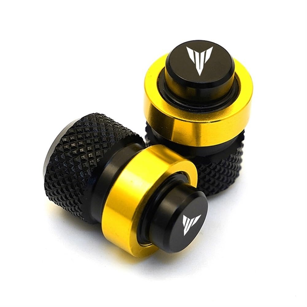 KAVSY Motorrad-Ständerpolster Für Y&AMAHA Mt 09 MT-09 MT09 SP 2021 2022 2023 Zubehör Motorrad Seite Stehen Verlängerung Ständer Platte Reifen Ventil Kappen(Valve Caps Gold) von KAVSY