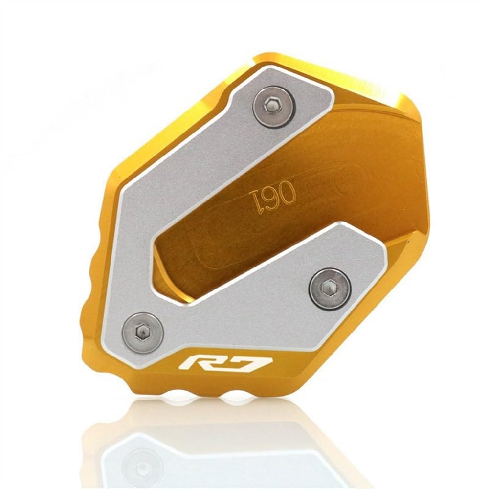 KAVSY Motorrad-Ständerpolster Für Y&AMAHA YZF-R7 YZF R7 YZFR7 2021 2022 2023 Motorrad CNC Kickstand Fuß Seitenständer Verlängerung Pad Stützplatte Vergrößern(Gold1) von KAVSY