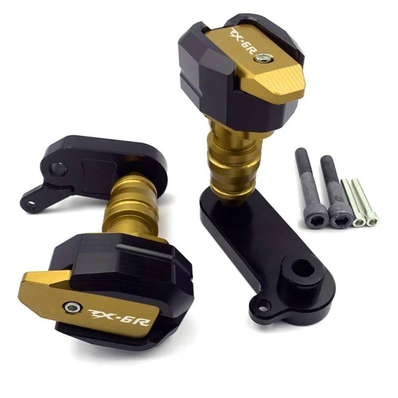 Motorrad Absturzschutz Für KA&WA&SA&KI ZX6R 2009 2010 2011 2012 Motorrad Absturzsicherung Rahmen Slider Verkleidungsschutz Anti Crash Pad Protector(Gold) von KAVSY