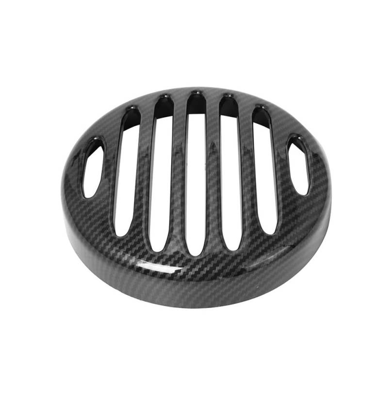 Motorrad Scheinwerfer Grill Motorrad Scheinwerfer Schutz Grille Schutz Abdeckung Flach Geschnitten Scheinwerfer Grill Schwarz/Rot Für H&ONDA Rebel CMX 300 2017-2019(Carbon Fiber Look) von KAVSY