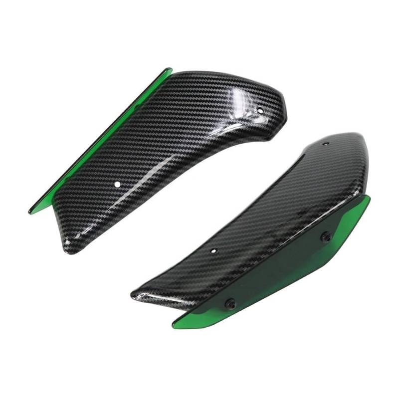 Motorrad-Seitenspoiler Motorrad Aerodynamische Flügel Kit Feste Winglet Verkleidung Flügel Für H&ONDA CBR500R 2019 2020 2021 2022 2023(Carbon Pattern Green) von KAVSY