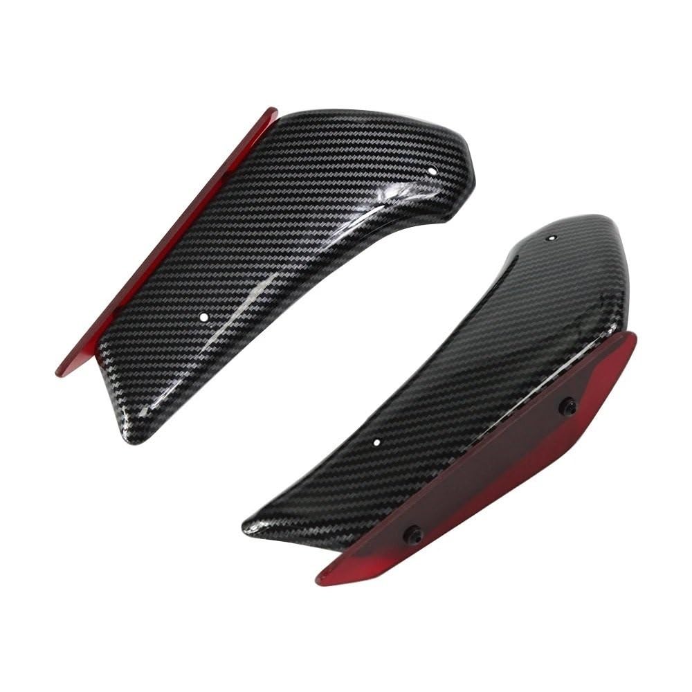 Motorrad-Seitenspoiler Motorrad Aerodynamische Flügel Kit Feste Winglet Verkleidung Flügel Für Suzuki GSX-R1000 2017 2018 2019 2020 2021 2022(Carbon Pattern Red) von KAVSY