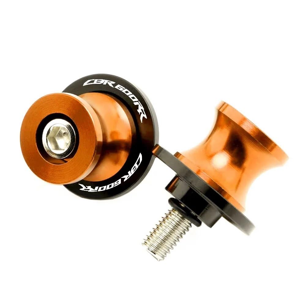 Schwinge Schieberegler Für H&ONDA CBR 600RR 2004-2019 2020 2021 2012 Motorrad CNC Zubehör Stand Schraube M8 Schwinge Spulen Slider(Orange) von KAVSY