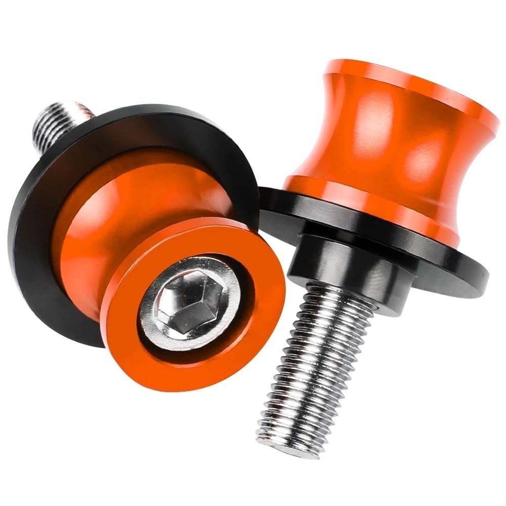 Schwinge Schieberegler Für KA&WA&SA&KI Z750 2007 2008 2009 2010 2011 Motorrad Schwinge Slider Spulen 10MM Stand Schrauben Abdeckung(Orange 10mm Z750) von KAVSY