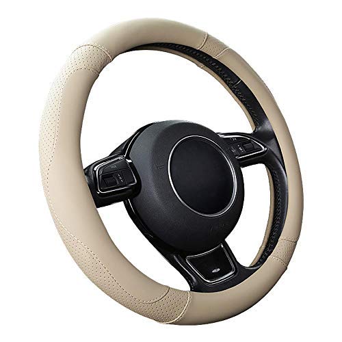 Auto Lenkradbezug für Suzuki Swift 2010-2017,Leder-Lenkradbezug Mikrofaser Weicher Lenkradbezug rutschfest Atmungsaktiv Autoinnenraumteile,Beige von KAYEF