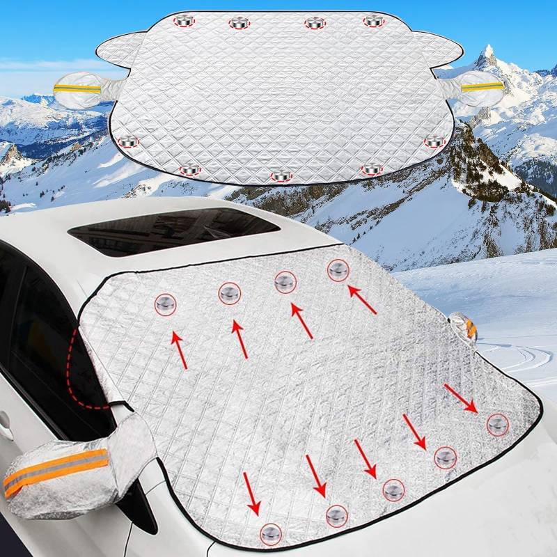 Frontscheibenabdeckung für Citroen C3,Winter Auto Windschutzscheibenabdeckung mit Magnet Gegen Frost/Schnee/EIS/Staub/Sonne (180 X 120 cm) von KAddu