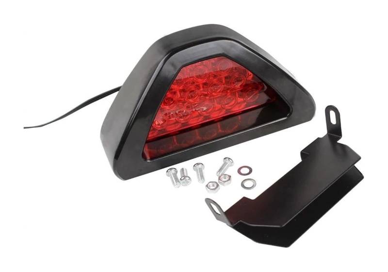 KBKEUBUAD Drittes Bremslicht Für JDM Für BBA 1pc Universal Brems Signal Lampe F1 Stil Dreieck Sportliche 12LED Hinten Nebel Licht DRL Dritte Bremse Stop Licht(rot) von KBKEUBUAD