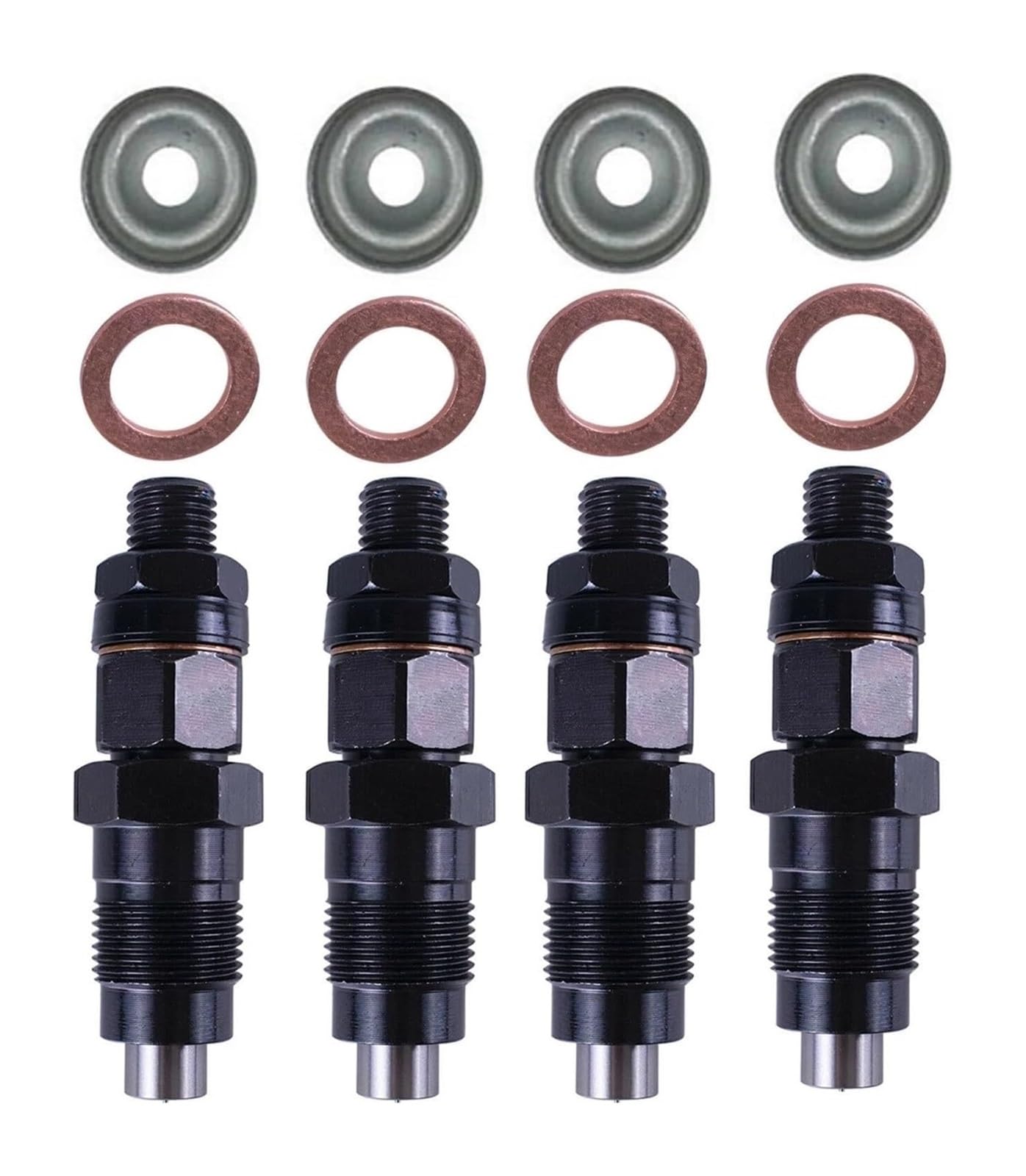 Kraftstoff Injektor Düse Für NAVARA TD27 D21 2,7 L Für Ventil 140bar 4pc 16600-43G23 TD27 Diesel Kraftstoff Injektoren Düse W Ring Kit 20mm von KBKEUBUAD